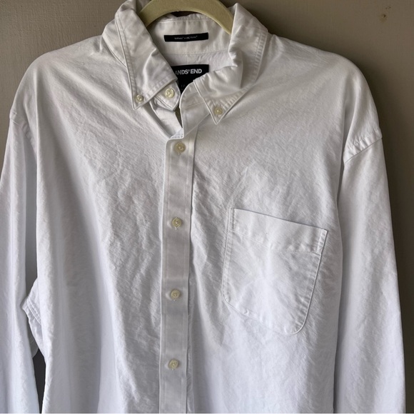Lands End White Button Down - Picture 2 of 9